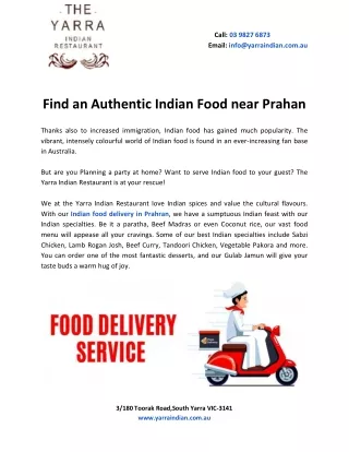 Find an Authentic Indian Food near Prahan