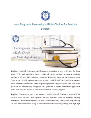 how singhania university is right choice