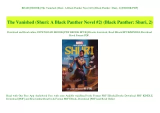 READ [EBOOK] The Vanished (Shuri A Black Panther Novel #2) (Black Panther Shuri  2) [EBOOK PDF]