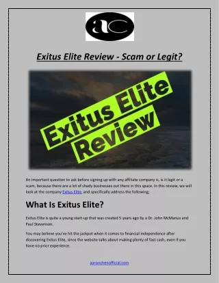 Exitus Elite Review - Scam or Legit