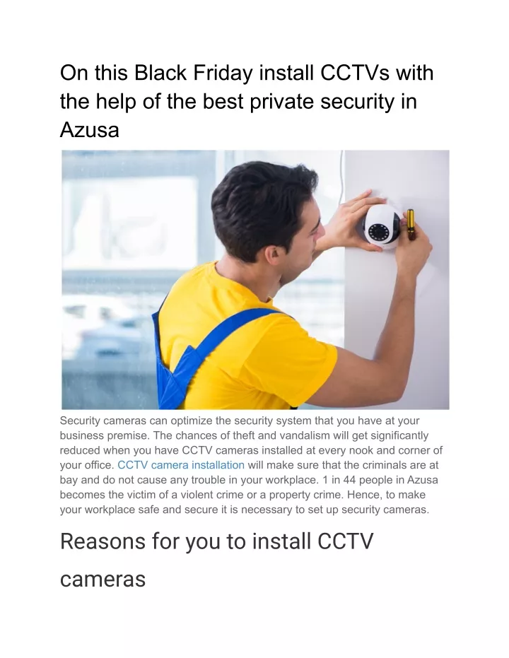on this black friday install cctvs with the help