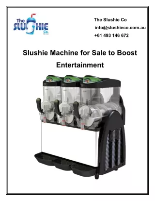 Slushie Machine for Sale to Boost Entertainment