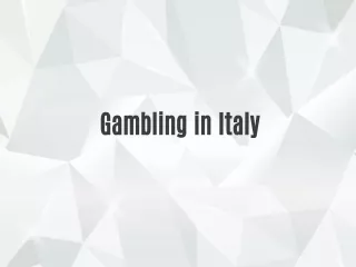 gambling in italy