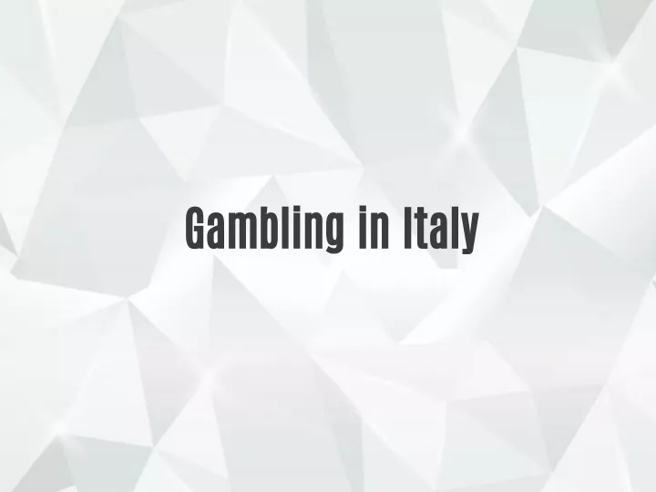 gambling in italy