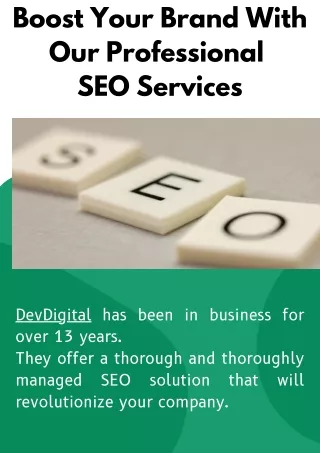 Boost Your Brand With Our Professional SEO Services