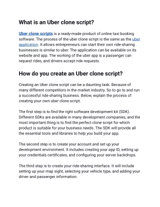 What is an Uber clone script_
