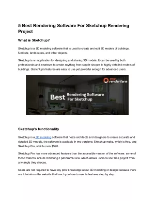 5 best rendering software for sketchup rendering