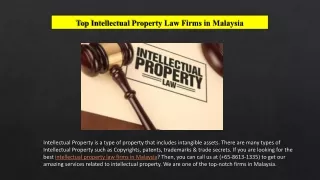 Intellectual property law Firm Malaysia