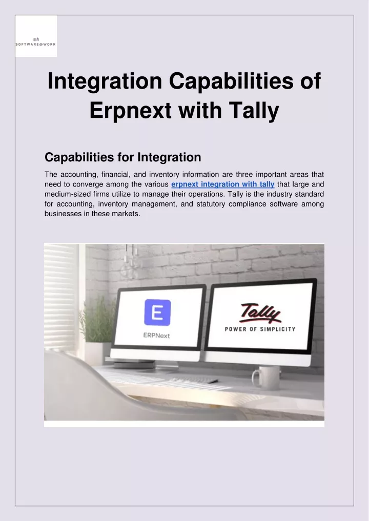 integration capabilities of erpnext with tally