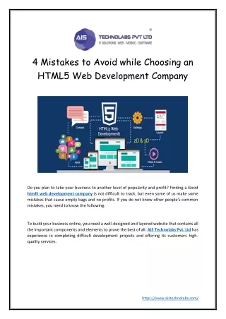 4 mistakes to avoid while choosing an html5