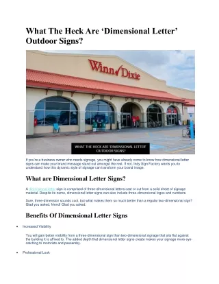 what the heck are dimensional letter outdoor signs