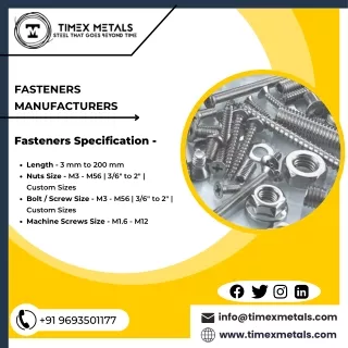 Round Bars | Fasteners | Nuts | Timex Metal