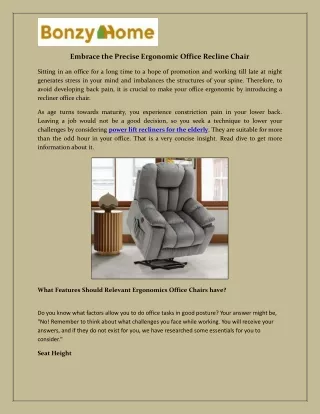 Embrace the Precise Ergonomic Office Recline Chair