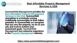 Best Affordable Property Management Services in USA