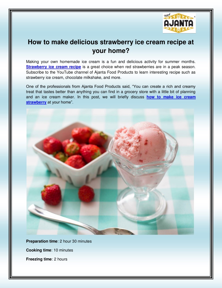 how to make delicious strawberry ice cream recipe