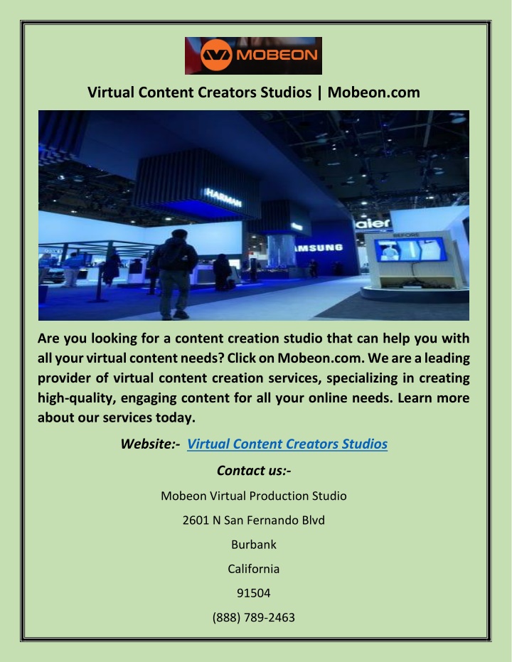 virtual content creators studios mobeon com