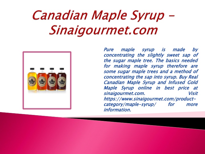 canadian maple syrup sinaigourmet com