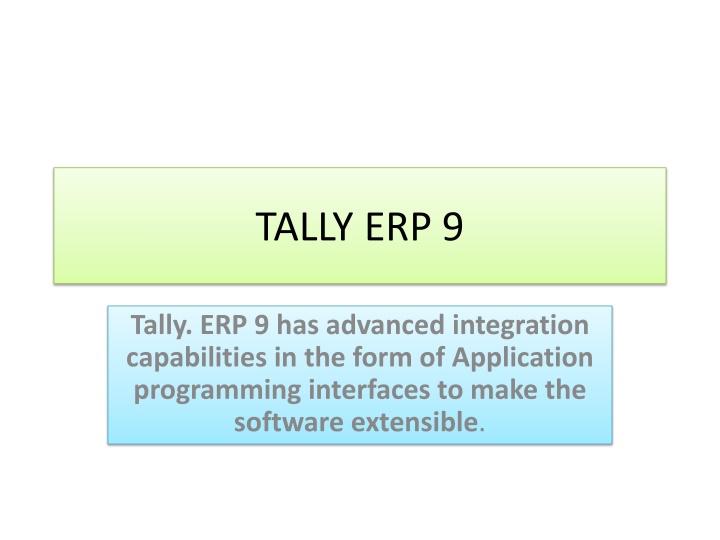 powerpoint presentation on tally erp 9