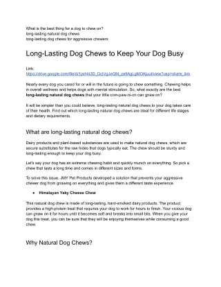 Long-Lasting Dog Chews to Keep Your Dog Busy