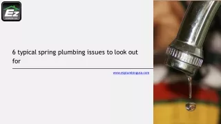 6 typical spring plumbing issues to look out for