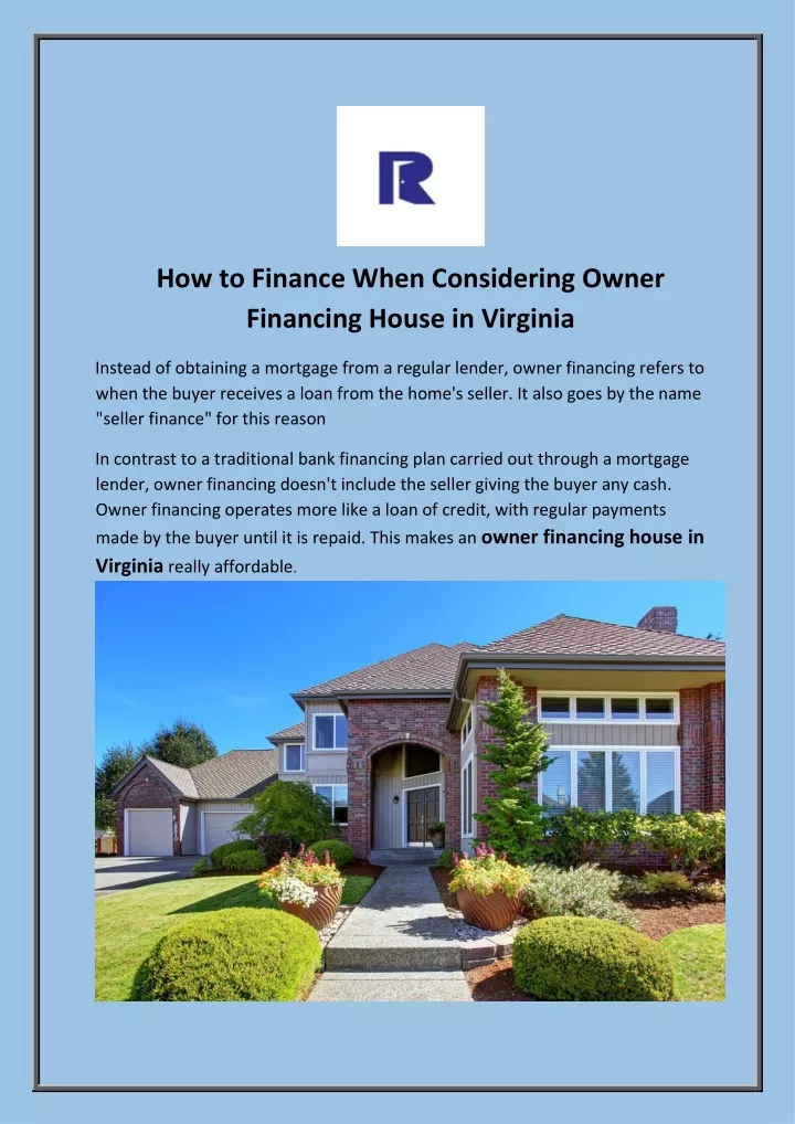 how to finance when considering owner financing