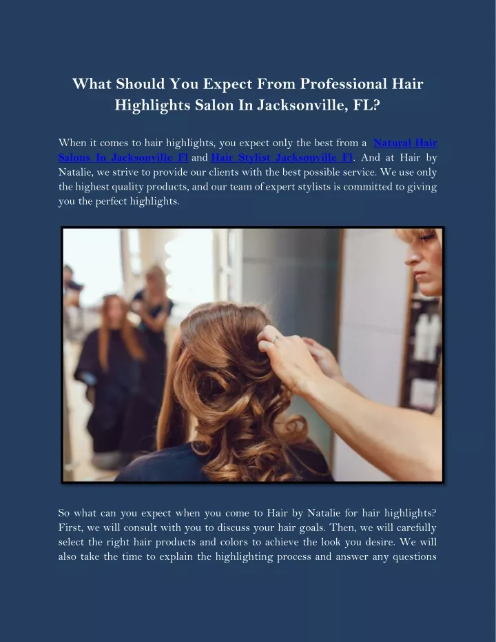 what should you expect from professional hair