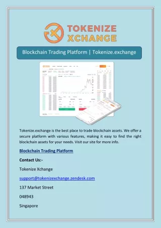 Blockchain Trading Platform | Tokenize.exchange