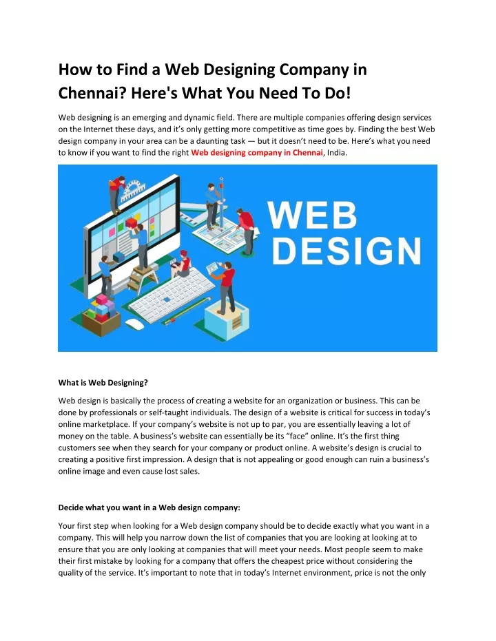 how to find a web designing company in chennai