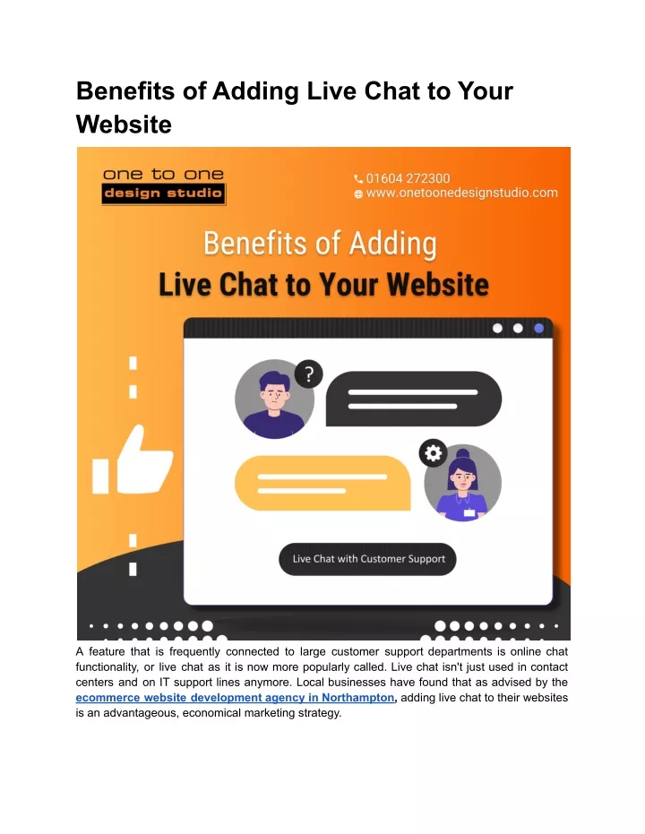 benefits of adding live chat to your website