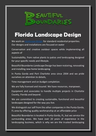 Florida Landscape Design
