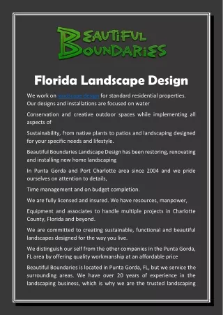 florida landscape design