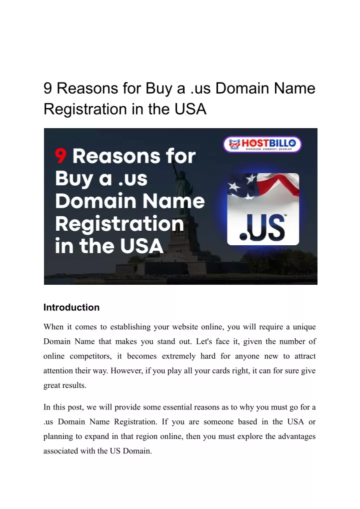 9 reasons for buy a us domain name registration