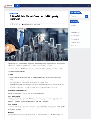 A Brief Guide About Commercial Property Business