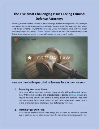 the five most challenging issues facing criminal