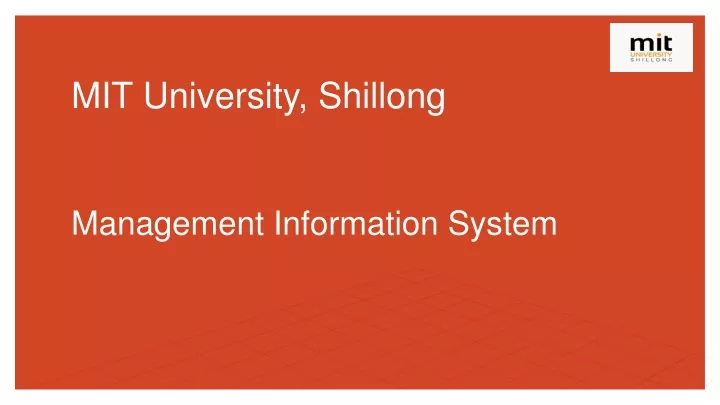 mit university shillong management information system