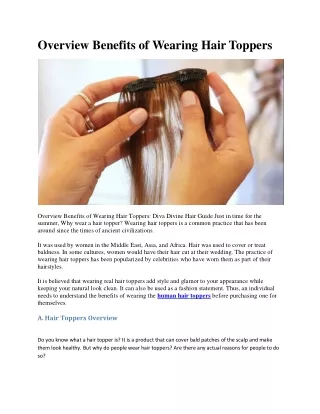 Overview Benefits of Wearing Hair Toppers