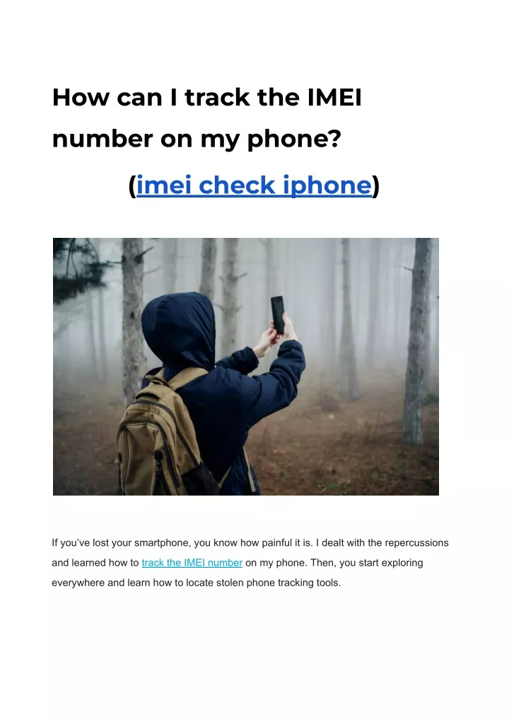 how can i track the imei number on my phone