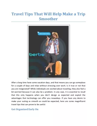 Travel Tips That Will Help Make a Trip Smoother