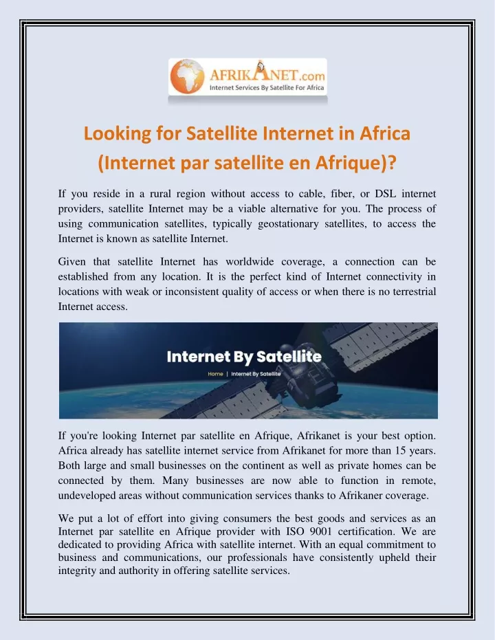 looking for satellite internet in africa internet