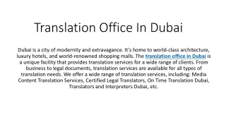 Translation Office In Dubai