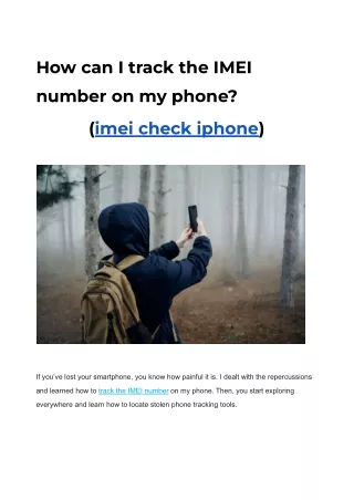 How can I track the IMEI number on my phone?