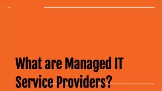 What are Managed IT Service Providers