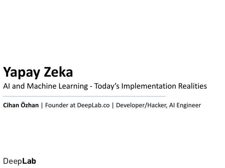 yapay zeka ai and machine learning today