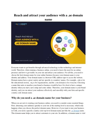 reach and attract your audience with a ae domain