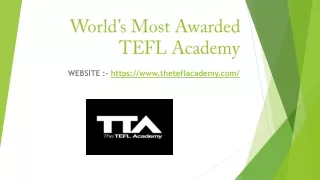 World’s Most Awarded TEFL Academy