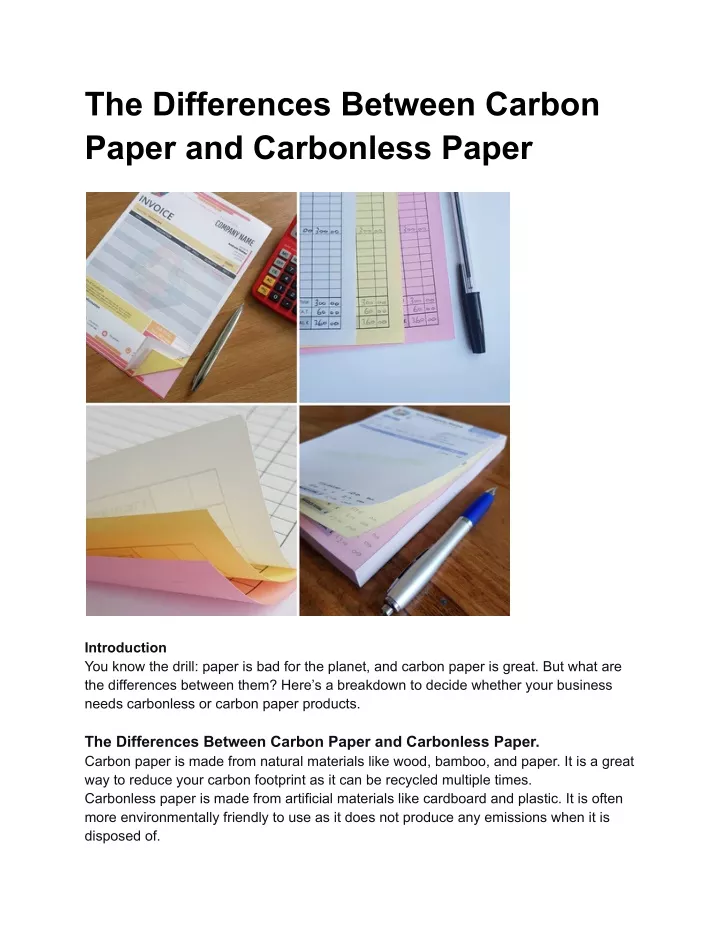 the differences between carbon paper