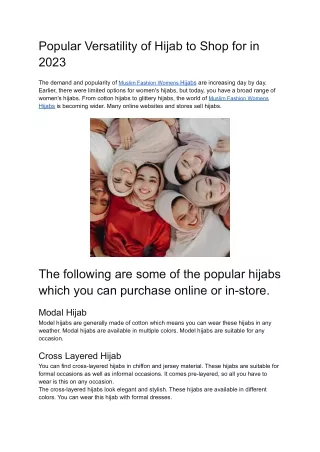 Muslim Fashion Womens Hijabs