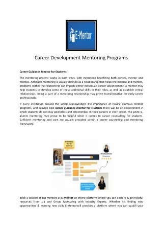Professional Career Mentor For Students In India