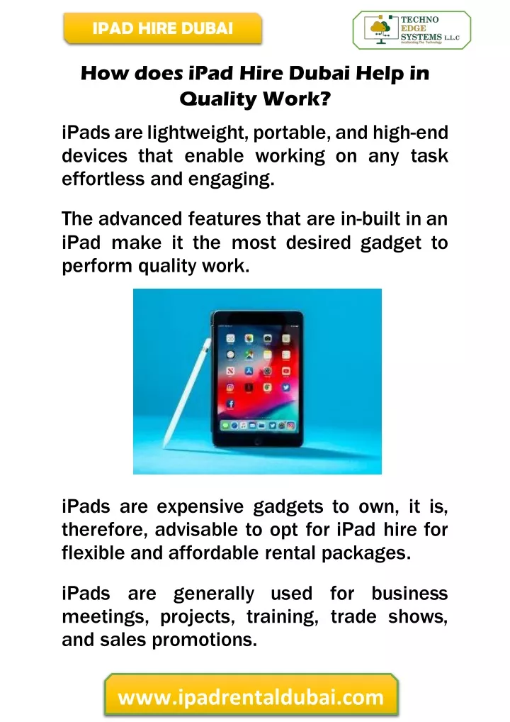 ipad hire dubai