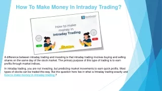how to make money in intraday trading